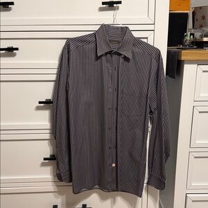 Ermenegildo Zegna Navy Striped Dress Shirt